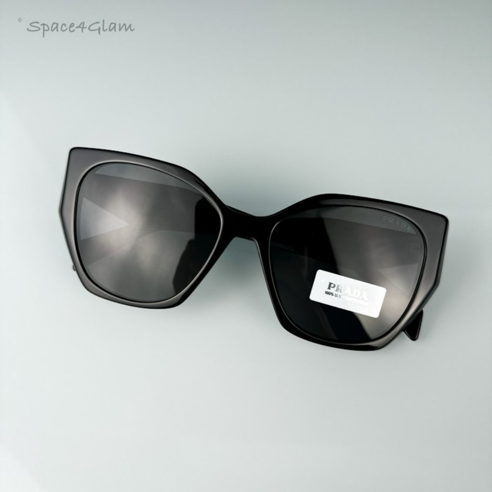 Prada Women Sunglasses Black Grey Cat Eye PR19ZS 1AB5S0 NEW AUTHENTIC - Picture 6 of 9